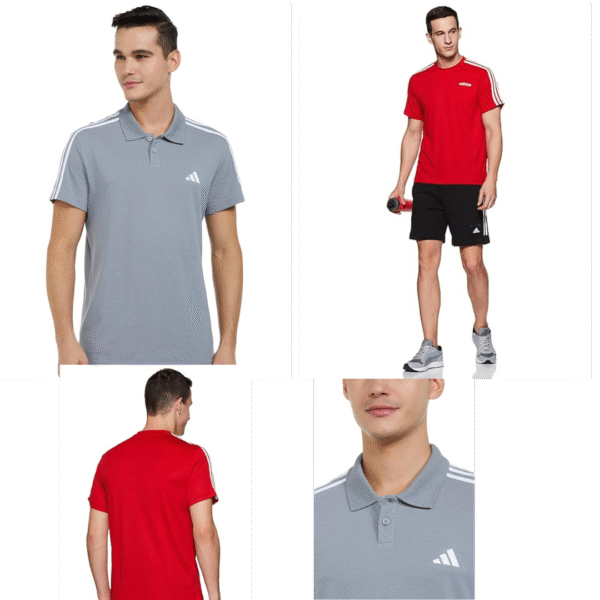 adidas men's polo t shirt with adidas men polyester striped fitted t shirt