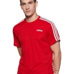 adidas men polyester striped fitted t shirt