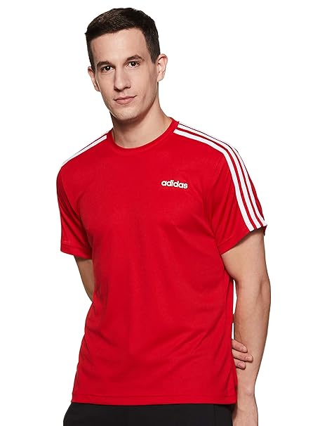 adidas men polyester striped fitted t shirt adidas men polyester striped fitted t shirt