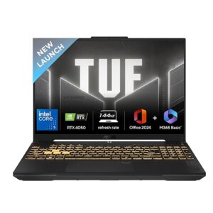 asus tuf gaming f16,intel core 5 processor 210h,14th gen gaming laptop(rtx 4050 6gb/140wtgp/16gb/512gb/fhd+/16"/144hz/windows 11/m365 basic(1year)*/office 2024/mecha gray/2.20 kg) fx677vu rl055ws
