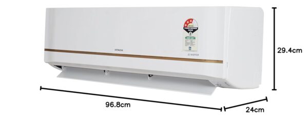 hitachi 1.5 ton 3 star, hot & cold inverter split ac with expandable technology (100% copper, dust filter, 3100hp rsqg318hgxa, white)