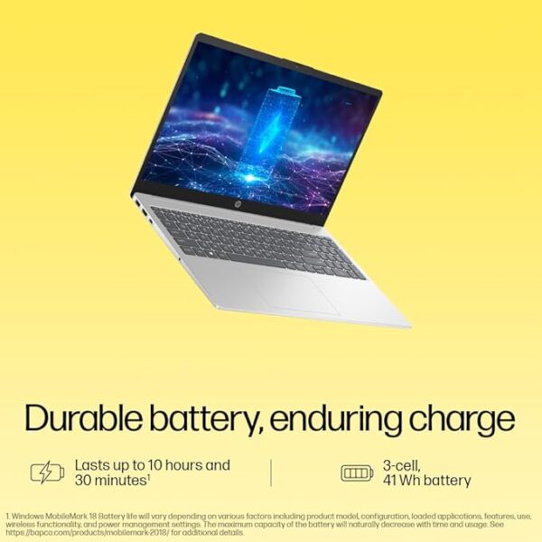 hp 15, amd ryzen 3 7320u (8gb lpddr5, 512gb ssd) fhd, anti glare, micro edge, 15.6"/39.6cm, win 11, office 21, silver, 1.59kg, fc0154au, amd radeon graphics, 1080p fhd camera laptop