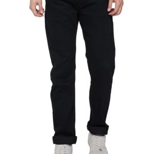 levi's men's black straight fit mid rise jeans