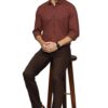louis philippe men's premium cotton easy to care slim fit checks casual shirt with natural stretch