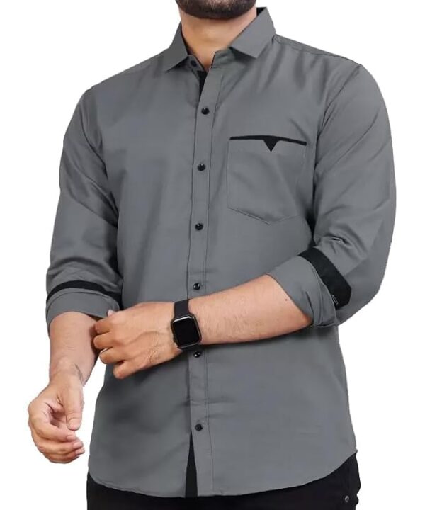 cb colebrook men's regular fit solid soft touch cotton casual shirt with pocket design with spread collar & full sleeves (available in plus size)