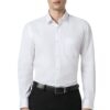 peter england men's premium solid herringbone regular fit full sleeve formal shirt | wonder fabric | cotton rich