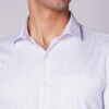 siyaram's inspiro cotton blend slim fit striped formal shirt for men (white)