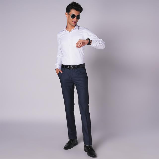 siyaram's inspiro cotton blend slim fit striped formal shirt for men (white) siyaram's inspiro cotton blend slim fit striped formal shirt for men (white)